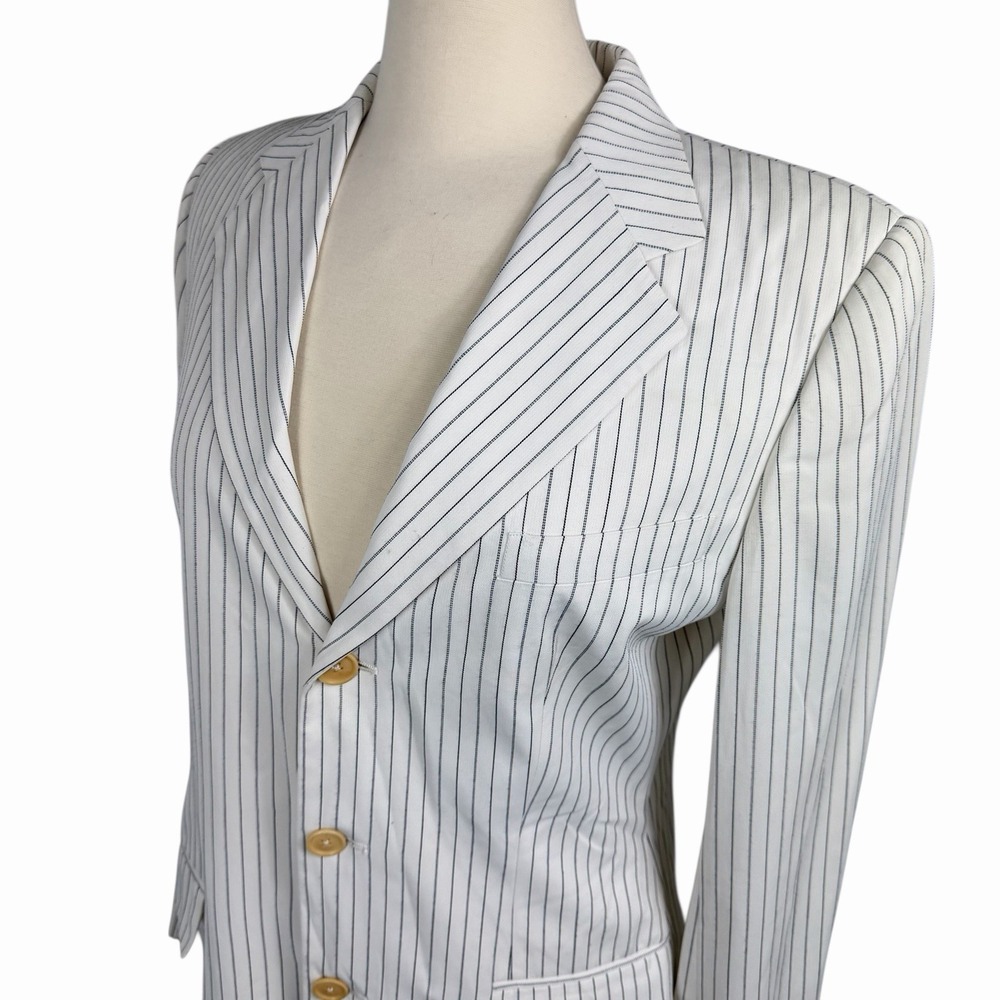 VTG Ralph Lauren Black Label Pinstripe Blazer Women's Sz 10 Suit Jacket Classic